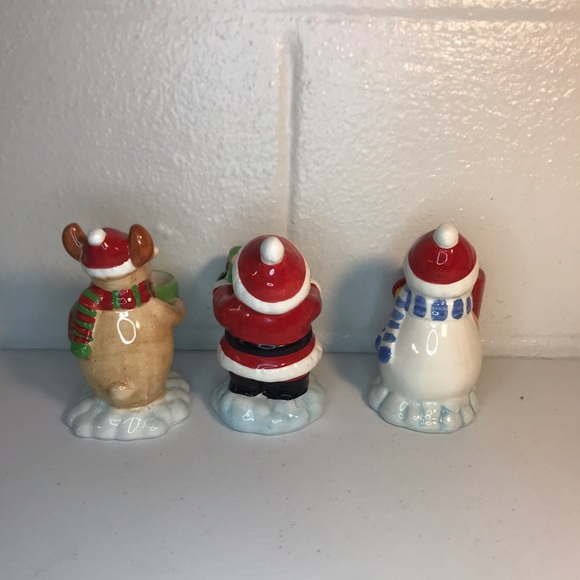 3 Christmas Tealight Holder Santa Snowman Reindeer - Picture 4 of 15